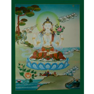 26"x20.5" Chenrezig Thangka Painting