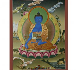 26.25″x20.5″ Medicine Buddha Thangka Painting