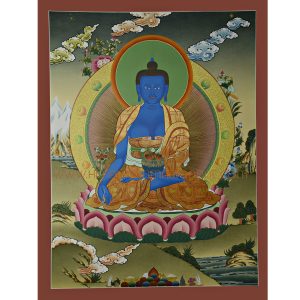 26.25"x20.5" Medicine Buddha Thangka Painting