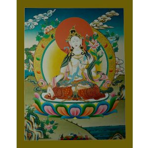 26.25" x 20.5" White Tara Thangka Painting