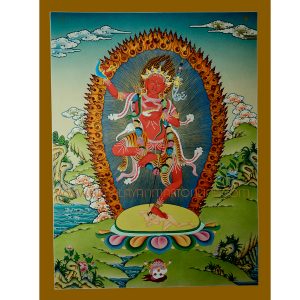 26.5” x 20.5" Vajravarahi or Dorje Phagmo Thangka Painting