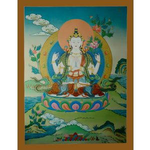 29.75"x23" Chenrezig Thangka Painting