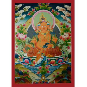 31"x22.25"  Yellow Jambhala Thankga Painting