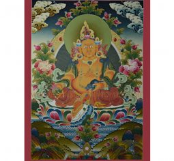 31″ x 22.5″ Yellow Jambhala Thankga Painting