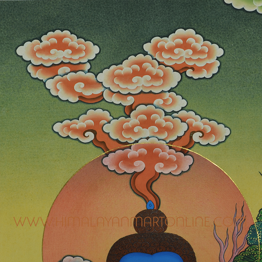 Medicine Buddha Tibetan Thangka Scroll Painting