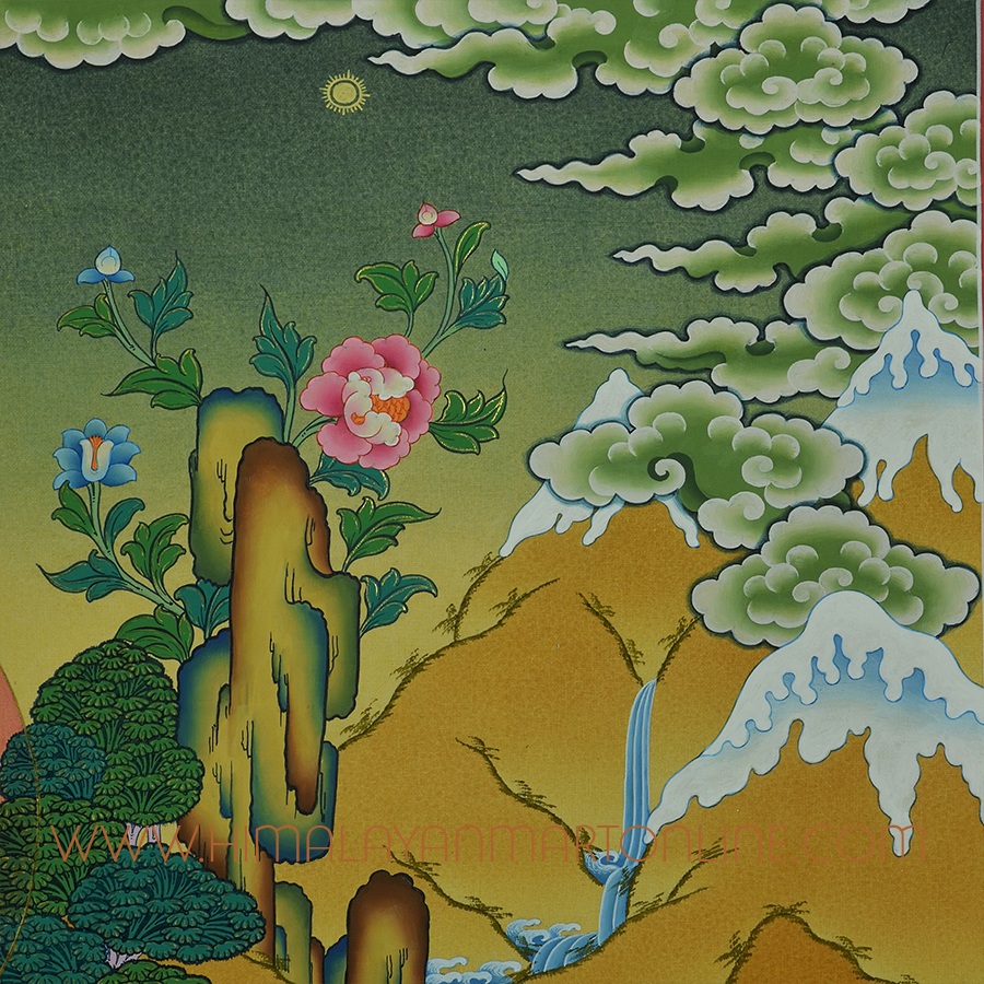 Medicine Buddha Tibetan Thangka Scroll Painting
