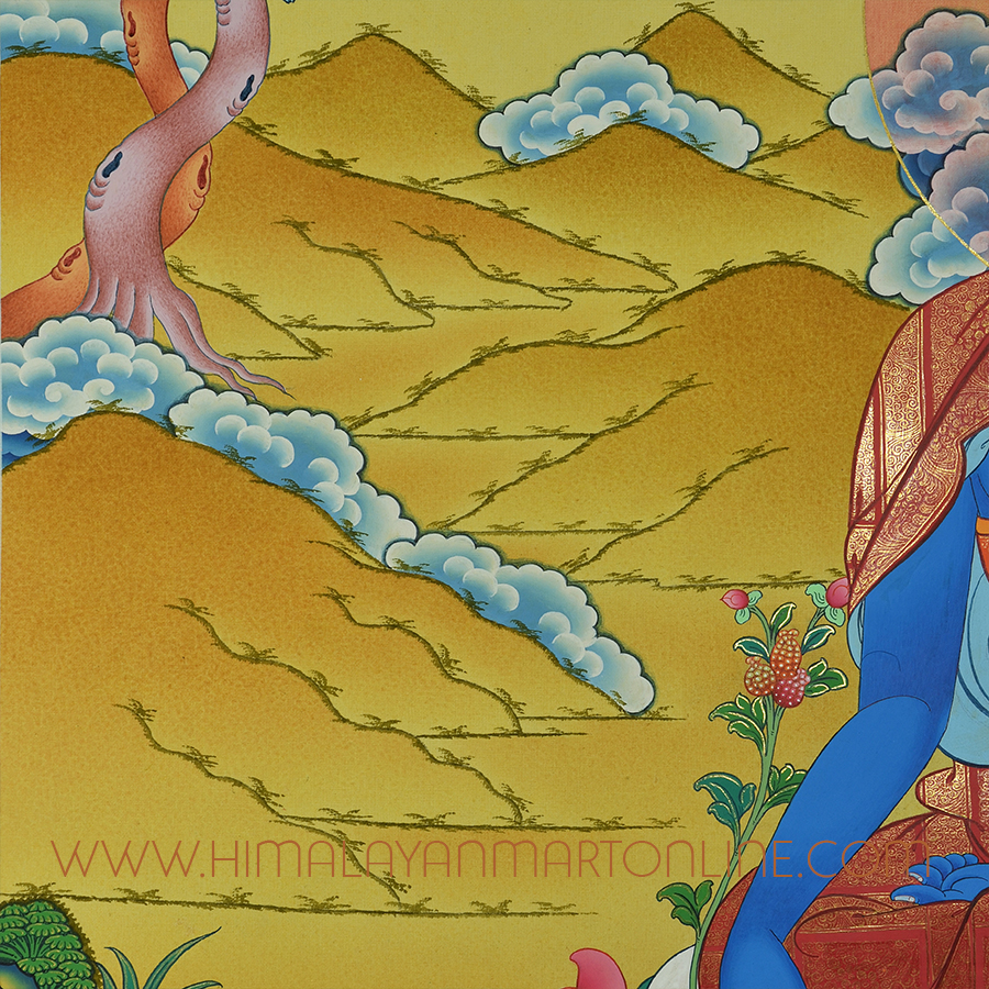 Medicine Buddha Tibetan Thangka Scroll Painting