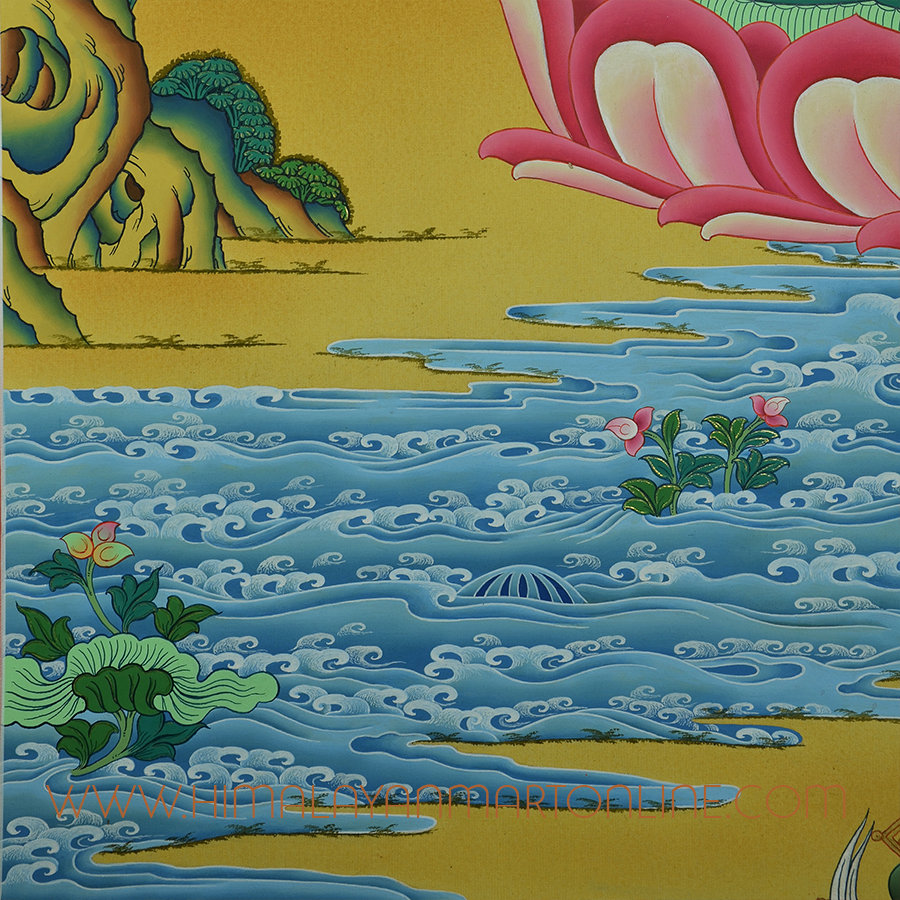 Medicine Buddha Tibetan Thangka Scroll Painting