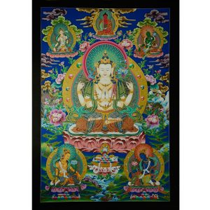 32.5"x 22.5”  Chenrezig Thangka Painting