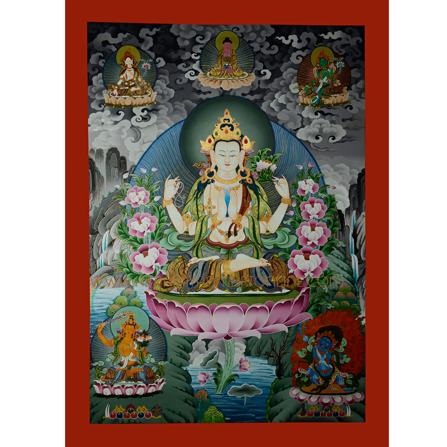 Chenrezig Avalokeshvara Scroll Painting