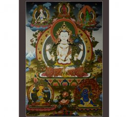 33.5″ x 24” Chenrezig Thangka Painting