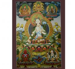 33.5″ x 23.25″ White Tara Thangka Painting