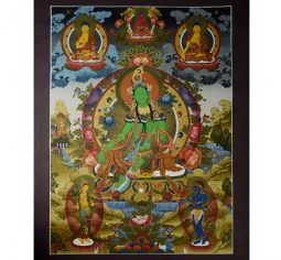 34”x26.25″ Green Tara Thangka Painting