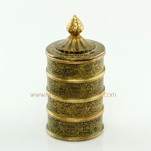 Oxidized Copper Japher With 24 K Gold Gilded