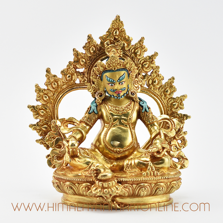 Yellow Jambhala Copper Statue