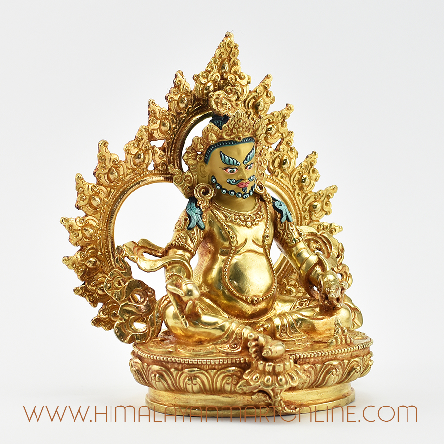 Yellow Jambhala Copper Statue