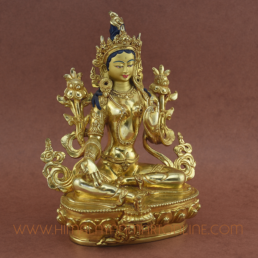 Green Tara Copper Statue
