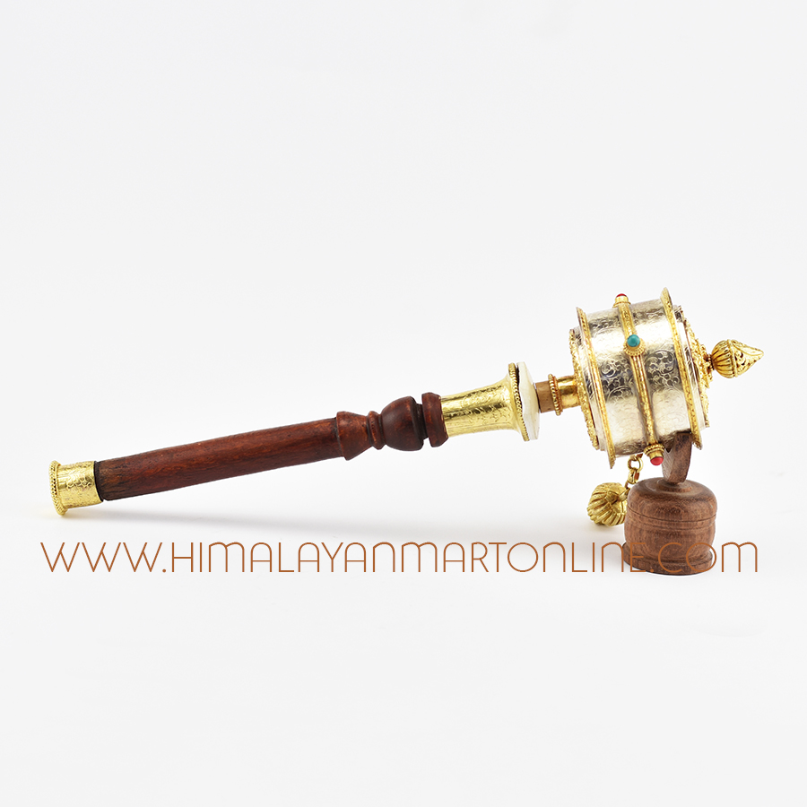 Silver Hand Held Prayer Wheel