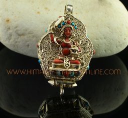 Manjushri & Green Tara Silver Ghau Pendant