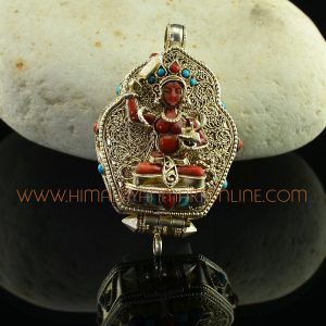 Manjushri & Green Tara Silver Ghau Pendant