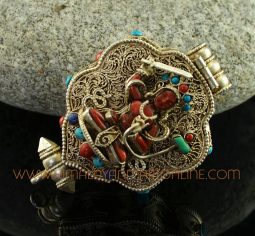 Manjushri & Green Tara Silver Ghau Pendant