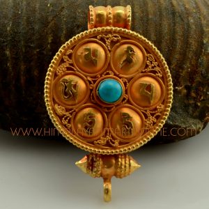 Om Mane Padme Hum Silver Ghau Pendant