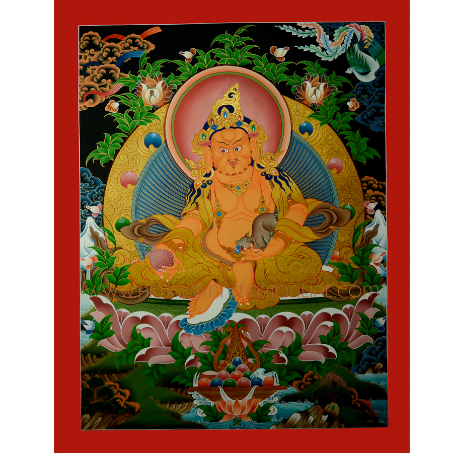 Yellow Jambhala Scroll Painting