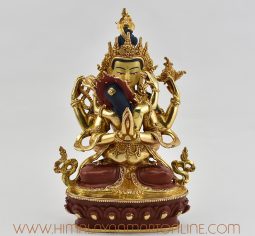 Gold Gilded Chenrezig Shakti Statue