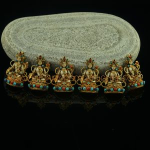 6 Pieces of White Tara Silver Ghau Pendant