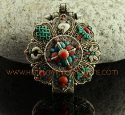 Ashtamangala Silver Ghau Ritual Pendant