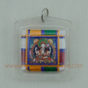 Auspicious Tibetan 4 Armed Chenrezig Sungkhor Protection Butti Amulet
