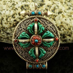 Viswa Vajra Silver Ghau Ritual Pendant