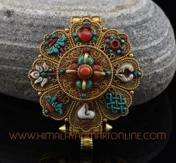 Ashtamangala Silver Ghau Ritual Pendant