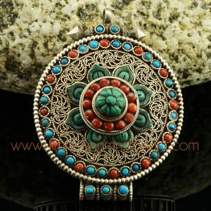 Lotus Flower Silver Ghau Ritual Pendant