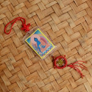 Medicine Buddha & Srid Pa Ho Mandala Auspicious Protection Door / Car Hanging Amulet