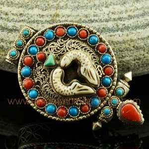 The Twin Golden Fish Silver Ghau Pendant