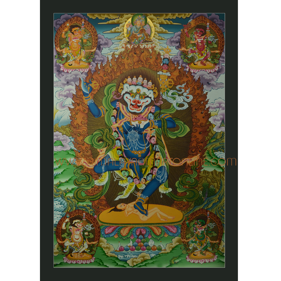 Simhamukha Thangka Painting: Simha mukha thangka