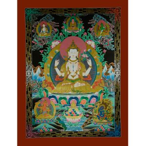 Chenrezig Thangka Scroll Painting