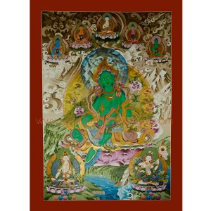 Green Tara Thangka Painting