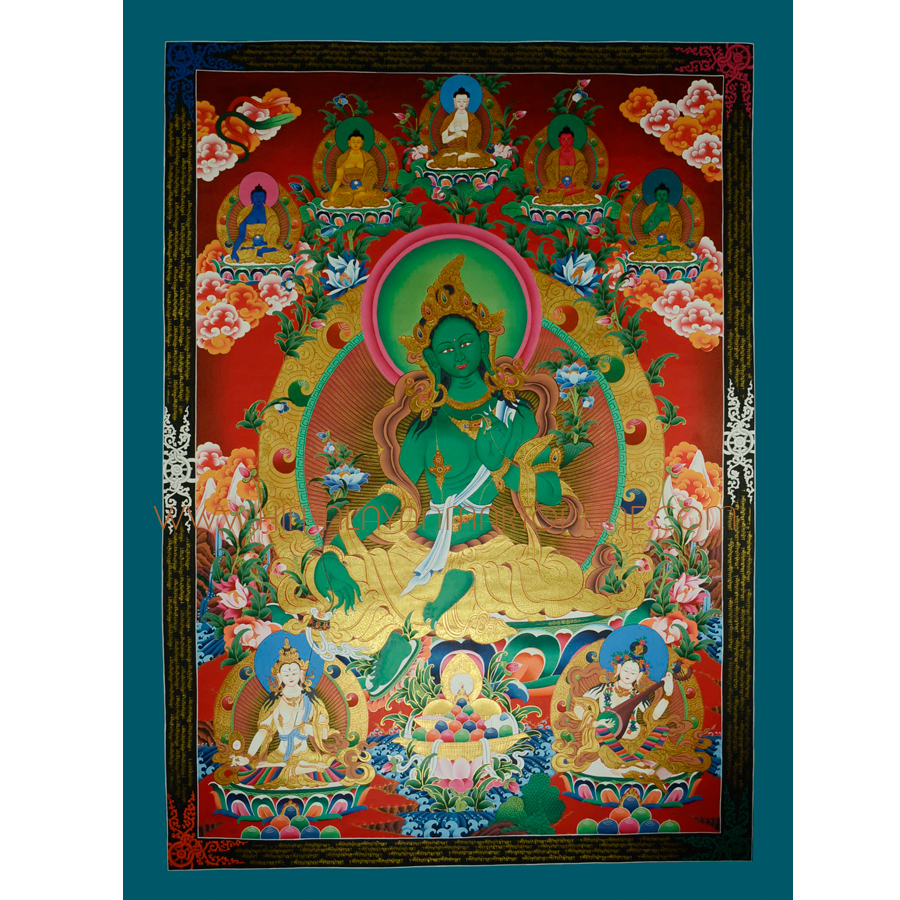 Green Tara Scroll Painting