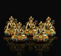 5 Pieces of White Tara Silver Ghau Pendant