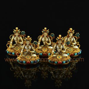 5 Pieces of White Tara Silver Ghau Pendant