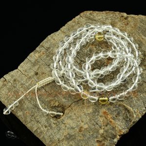 8 mm Crystal 108 Prayer Beads Mala with Citrine Partition Beads