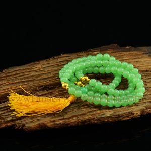 8 mm Glass 108 Prayer Beads Mala with Plastic Partition Beads