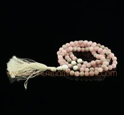 8 mm Lepidolite 108 Prayer Beads Mala with Conch Shell Partition Beads