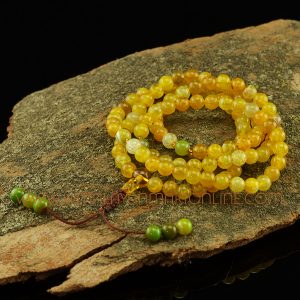 8 mm Nifrit 108 Prayer Beads Mala with Agate Partition Beads