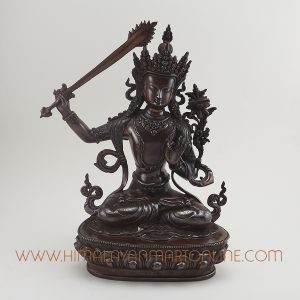 Hand Carved Manjushri Copper Statue