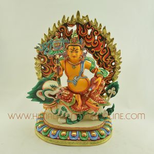 White dzambhala Dragon Kubera Copper Statue