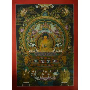 32.75" x 24" Shakyamuni Buddha Thangka Painting