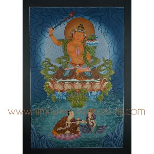 32.75" x 23.75" Manjushiri Thangka Painting